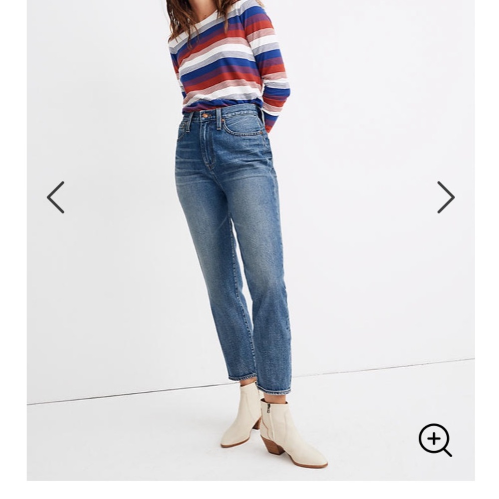 Madewell “the mom Jean in Downey wash”